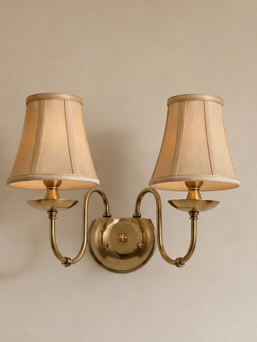 Vintage Champagne Gold Fabric Bell Chandelier/Sconce/Lamp Shades Clip On